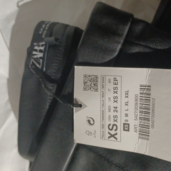 Zara faux leather high rise leggings size XS NEW - Picture 6 of 9